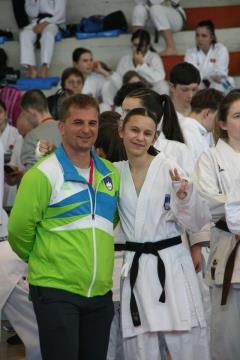 Lejla Lišinović s trenerjem in očetom Hadisom Lišinovićem